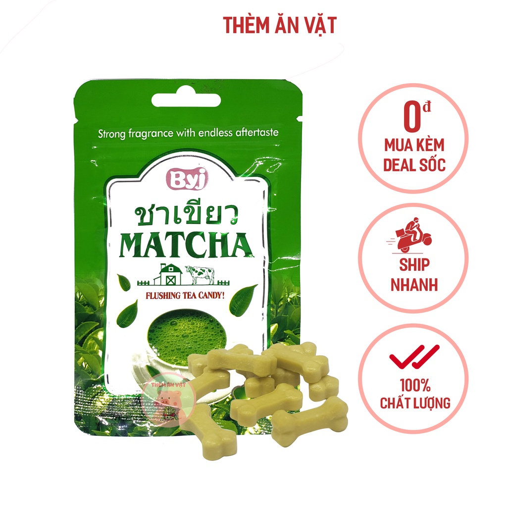 10 Gói Kẹo Xương Chó Hương Vị Matcha Thái Lan Thơm Ngon