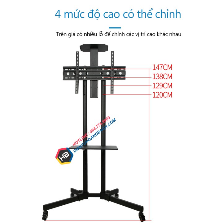 [Thiết Kế Mới] Giá Treo Tivi Di Động Nhập Khẩu 32-55 Inch - Giá Treo Tivi Dành Cho Hội Nghị Trực Tuyến