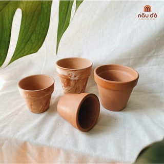 Chậu đất nung ly gờ mini trồng sen đá, xương rồng