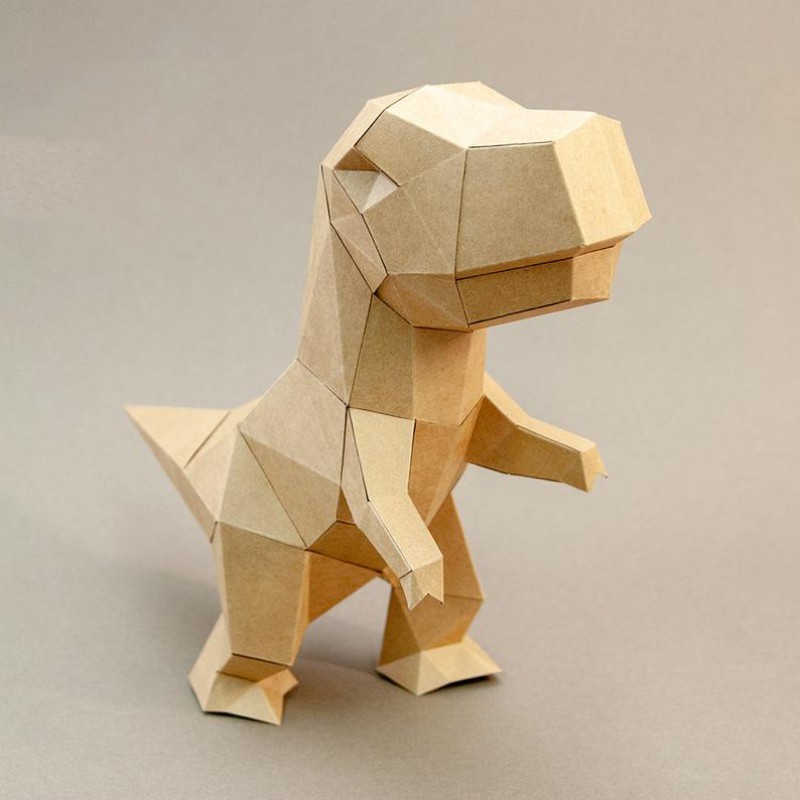 Khủng long bạo chúa Mini T-Rex – Mô hình giấy trang trí 3D để bàn