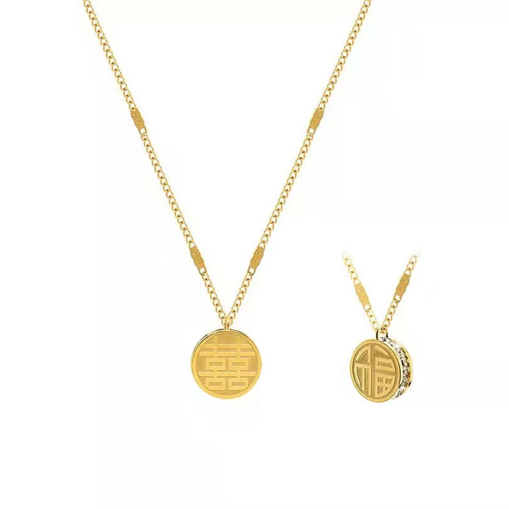 Vòng cổ mặt hình chữ FU phong cách Trung Hoa thời trang cho nữ