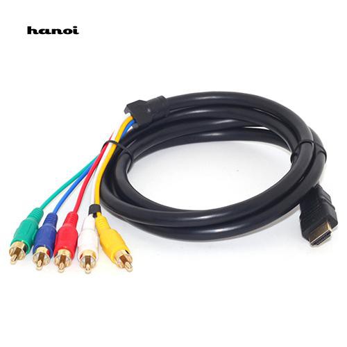 Hn HN HN♥Cáp ChuyểN ĐổI Âm Thanh / Video AV 5Ft HDMI Sang 5-RCA RGB Mạ VàNg
