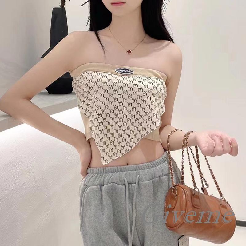 Áo Crop Top Cổ Thuyền Không Dây Thời Trang Nữ