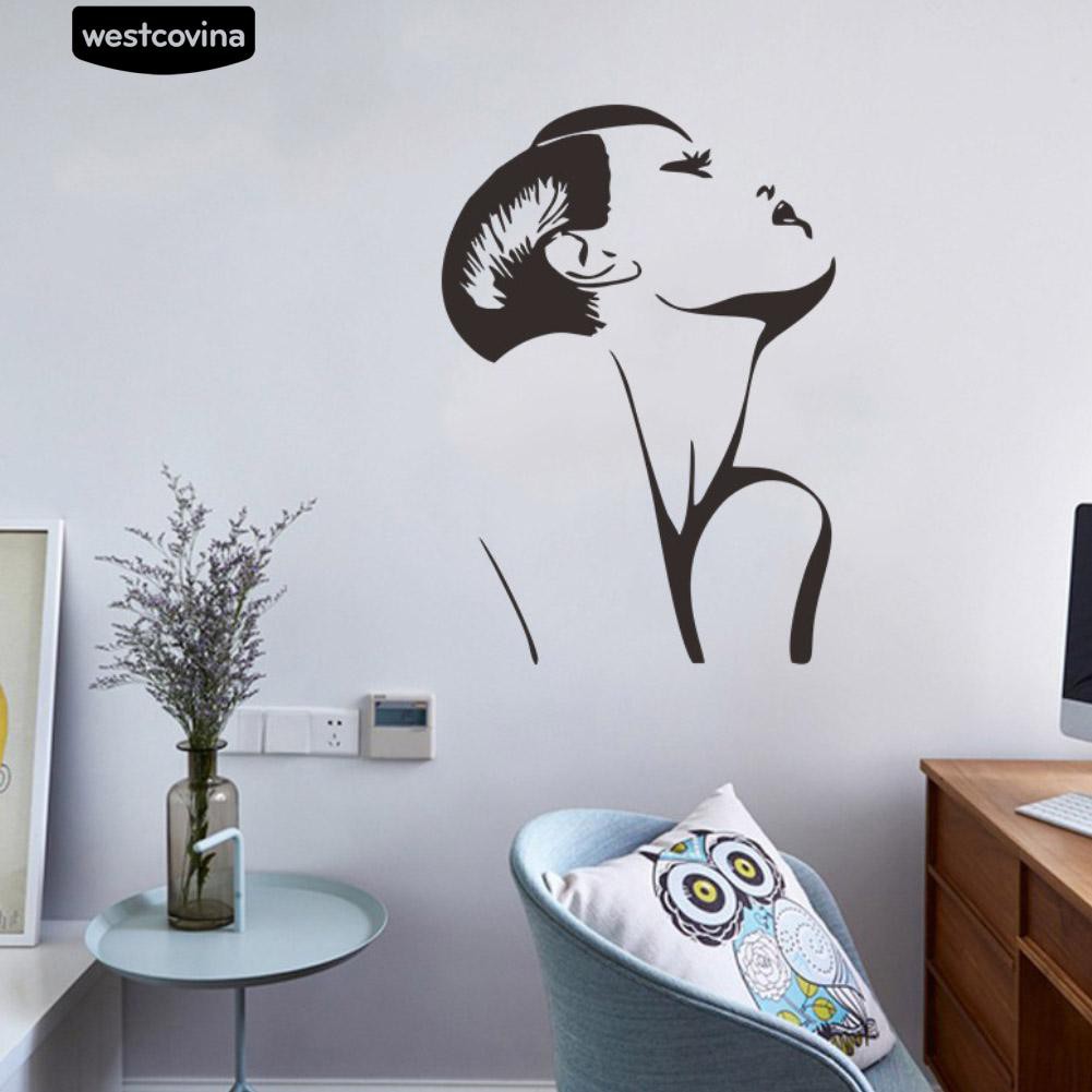 Sticker dán tường hình cô gái nghệ thuật