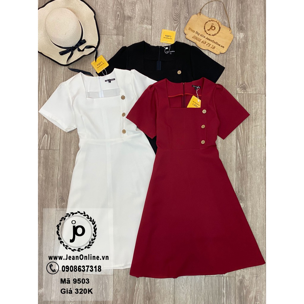 Đầm Nút Cổ Vuông Bigsize Nữ (MS 9503) | BigBuy360 - bigbuy360.vn