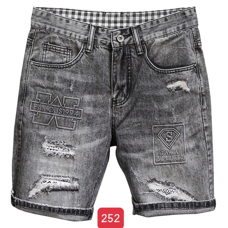 Quần Short Jean Nam Đẹp Chất Bò Co Giãn Cao Cấp, Quần Ngố rách Mẫu Mới Phong Cách Hàn Quốc