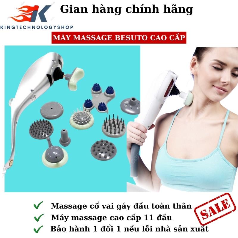 Máy mát xa đấm lưng cầm tay massage cổ vai gáy đầu chân xoa bóp toàn thân 11 đầu tiện lợi hàng cao cấp Besuto 3