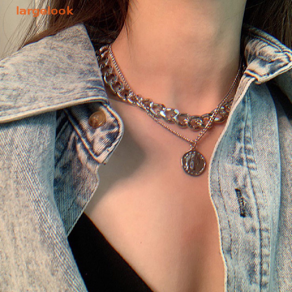 1 Vòng Cổ Choker Nhiều Lớp Đính Đồng Xu Phong Cách Vintage Màu Sắc