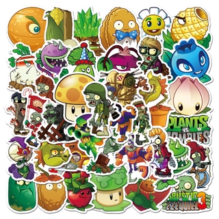Y&P| Hình Dán Chống Nước Plants vs. Zombies Trò Chơi Điện Tử Mũ Bảo Hiểm Máy Tính Xách Tay Hành Lý Dán Thiết Lập, 50 tờ