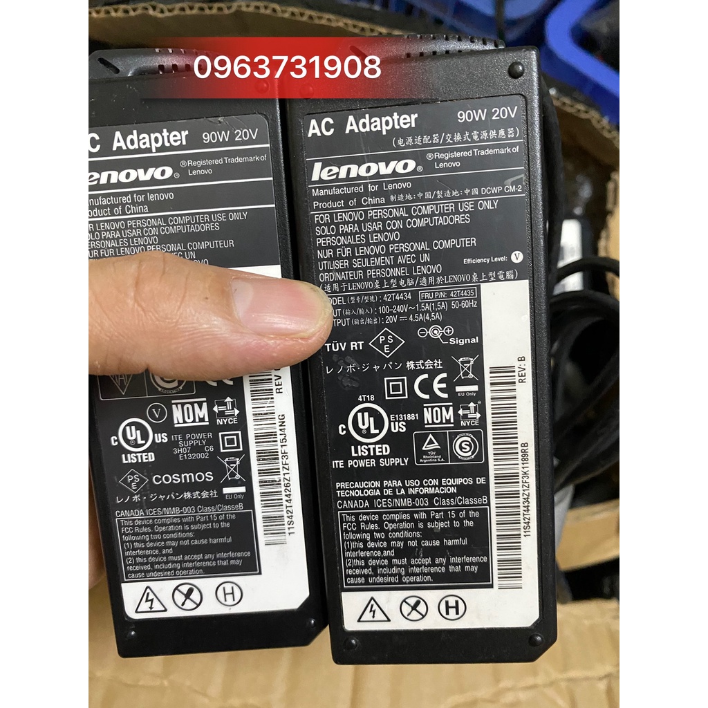 Cục sạc laptop Lenovo 20V 90w hàng tháo máy