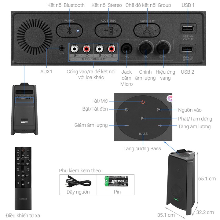 Loa Tháp Samsung MX-T50/XV - 500W