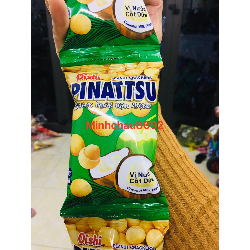 Đậu phộng oishi dây 10 gói 18gam vị cốt dừa