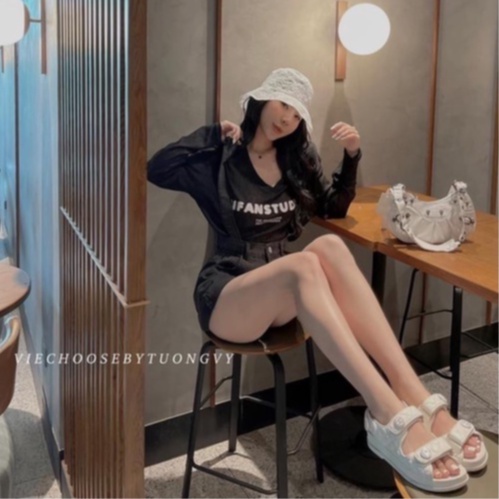 Quần short yếm jean 2in1