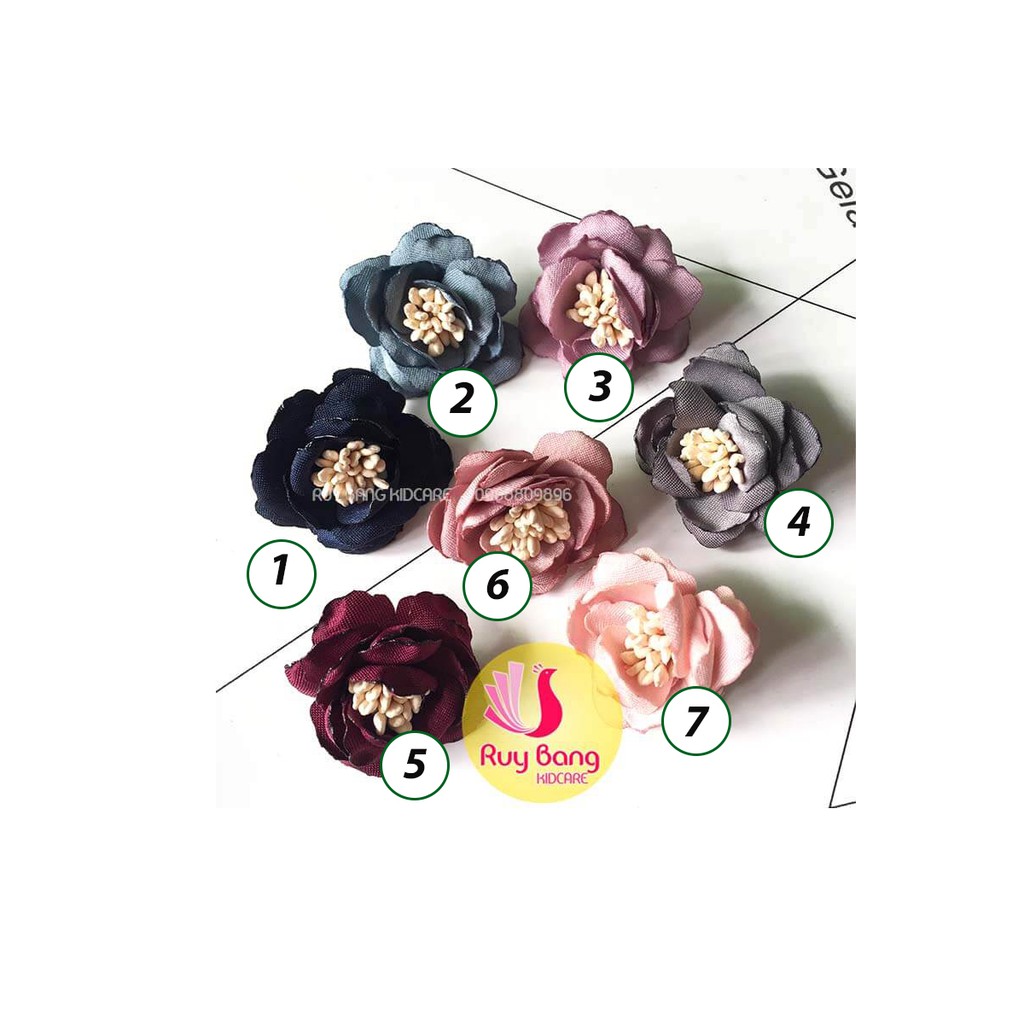 Hoa vải-Hoa lụa đốt sẵn 5cm