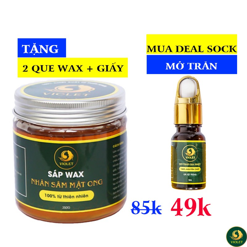 Wax Lông Nách Bikini Vùng Kín Violet Tẩy Lông Chân Tay Ria Mép Dạng Sáp Mật Ong Lột Tận Gốc Lông An Lành Tại Nhà