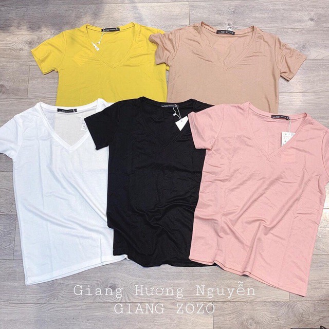 {Sale sốc} {XẢ KHO} Áo phông cổ tim trơn Hit Hot Siêu rẻ ..