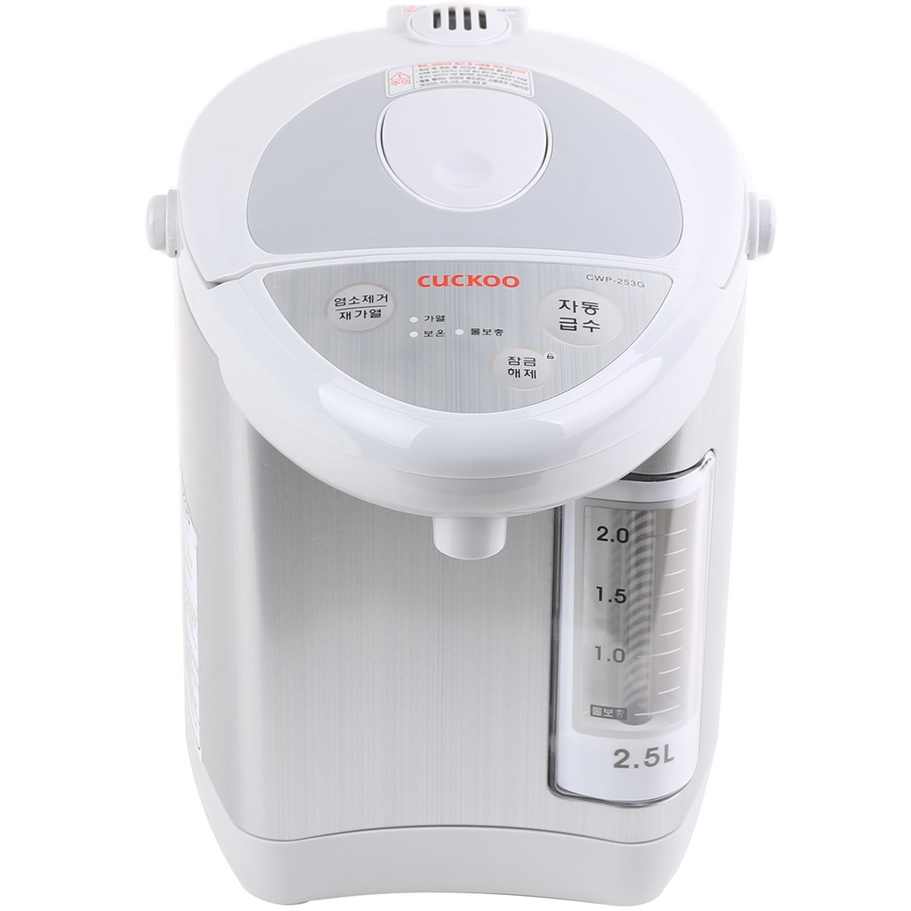 Bình thủy điện Cuckoo CWP-253G 2.5L (Trắng) - Công suất 750w - Đun sôi nhanh - Hiển thị mức nước - Bảo hành 12 tháng