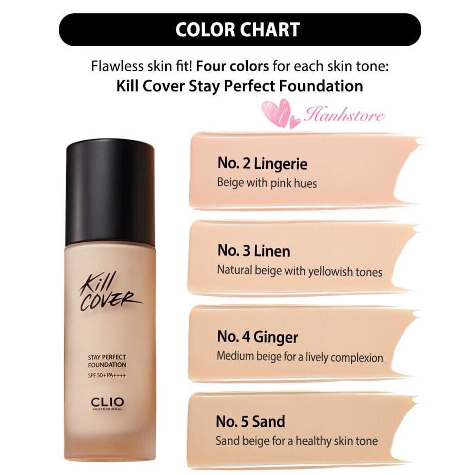 Kem Nền Clio Kill Cover Stay Perfect Foundation | BigBuy360 - bigbuy360.vn