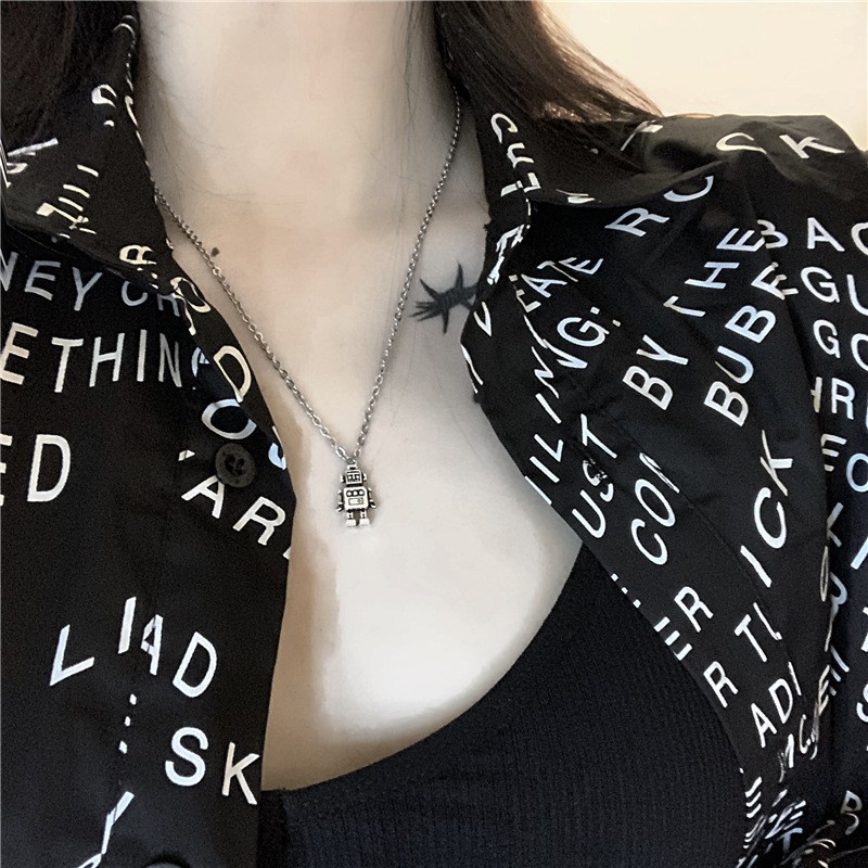 ✨✨Vòng cổ mặt dây hình robot mini dễ thương phong cách hiphop thời trang