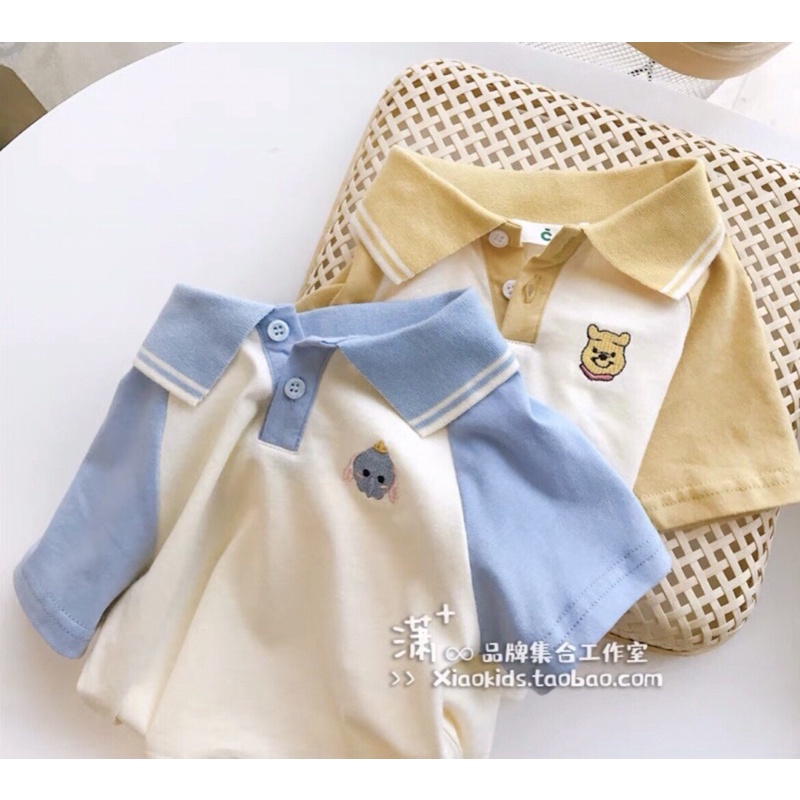 Áo polo bé trai, Áo thun bé trai bé gái cộc tay cổ trụ chất cotton tàu xịn cài cúc ngực