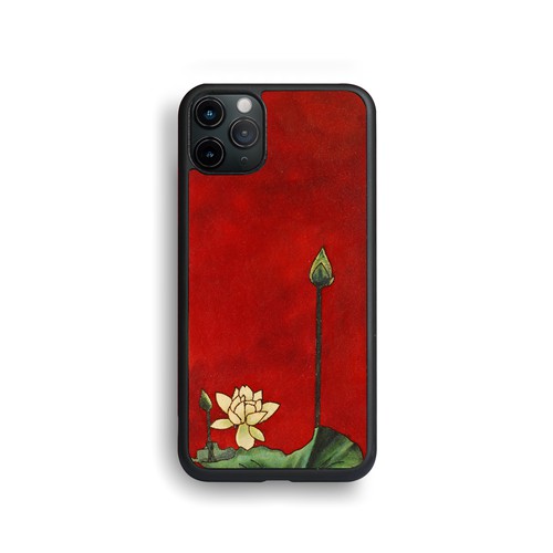 Ốp da Đỏ Case - Mẫu Độc Bạch Liên - Ốp iphone/samsung - Docase.vn