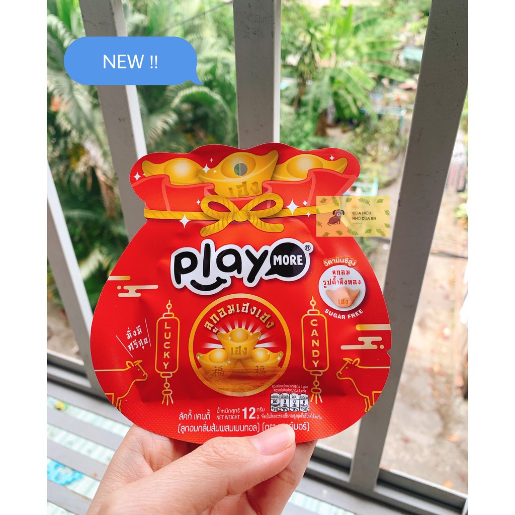 Kẹo ngậm the may mắn Playmore vị Cam Gói 12G (Kẹo lì xì Tết 2021 - Lucky Candy)