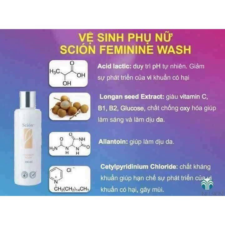 Dung dịch vệ sinh [Freeship❤️] DDVS phụ nữ làm hồng và se khít vùng kín, Nuskin Scion- sản phẩm vệ sinh phữ.