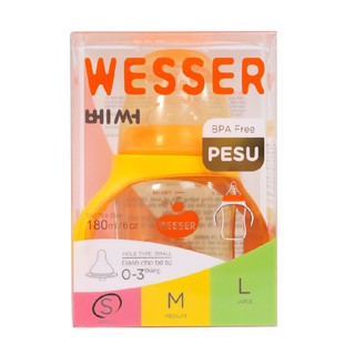 Bình sữa Wesser PPSU 180ml cổ rộng