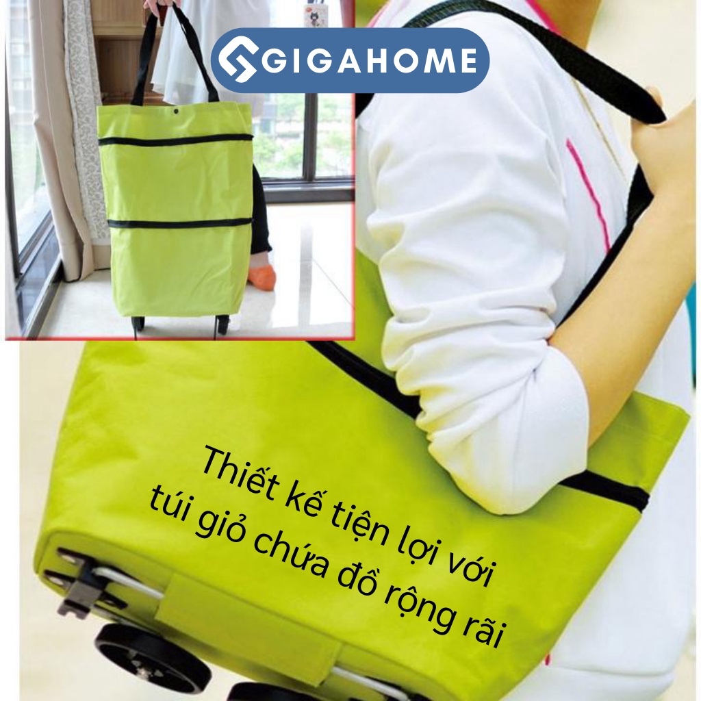 Xe Kéo Đi Chợ Dạng Túi Dài Có Bánh Xe GIGAHOME Chống Thấm Nước Tiện Lợi 4011