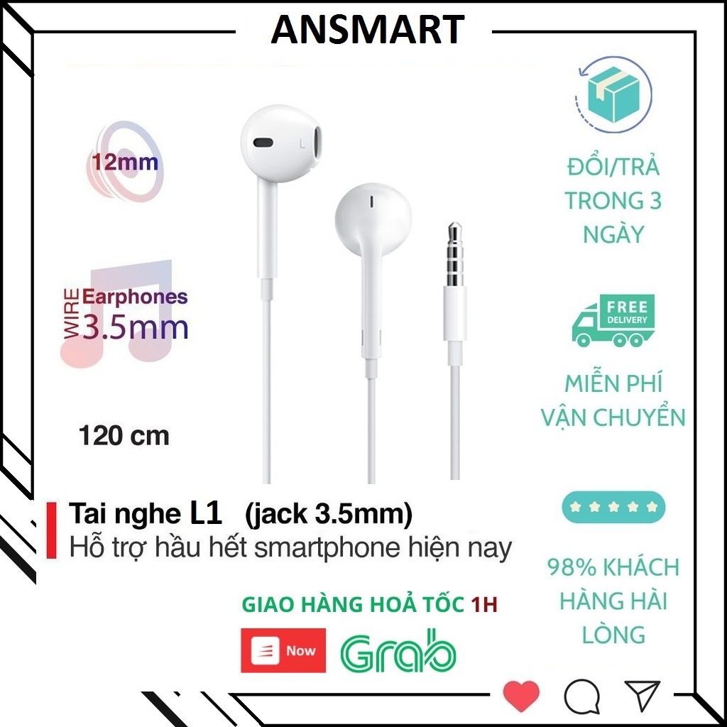 [Siêu Rẻ]Tai nghe nhạc Music Earphone Model L1 - A02 chất lượng - Tương thích nhiều máy