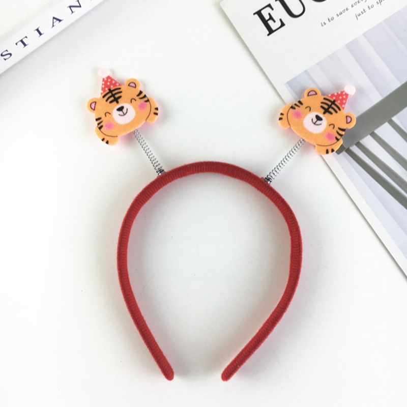 Băng Đô Cài Tóc Rửa Mặt Họa Tiết Hổ Hoạt Hình Dễ Thương