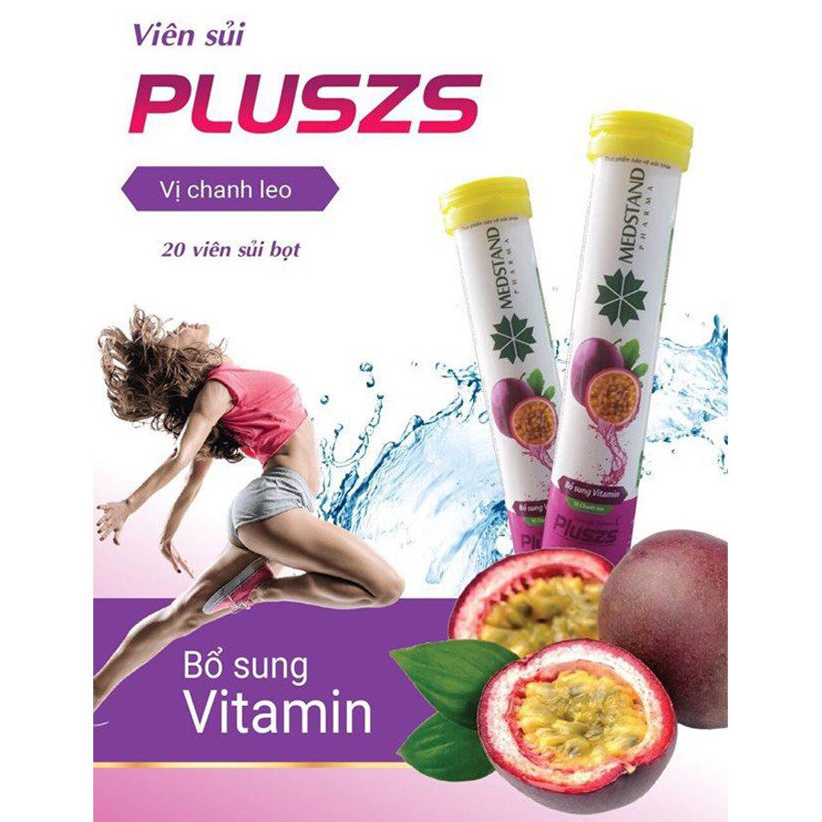 Viên sủi Medstand Pluszs vị chanh leo lọ 20 Viên - Bổ sung vitamin, giải nhiệt cơ thể | BigBuy360 - bigbuy360.vn