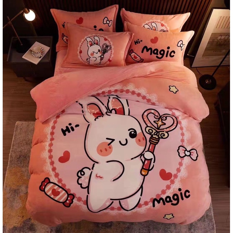 TRỌN BỘ CHĂN GA GỐI NỈ NHUNG 3D CAO CẤP, SÉT 4 MÓN 1 VỎ CHĂN 2 VỎ GỐI 1 GA NỈ NHUNG