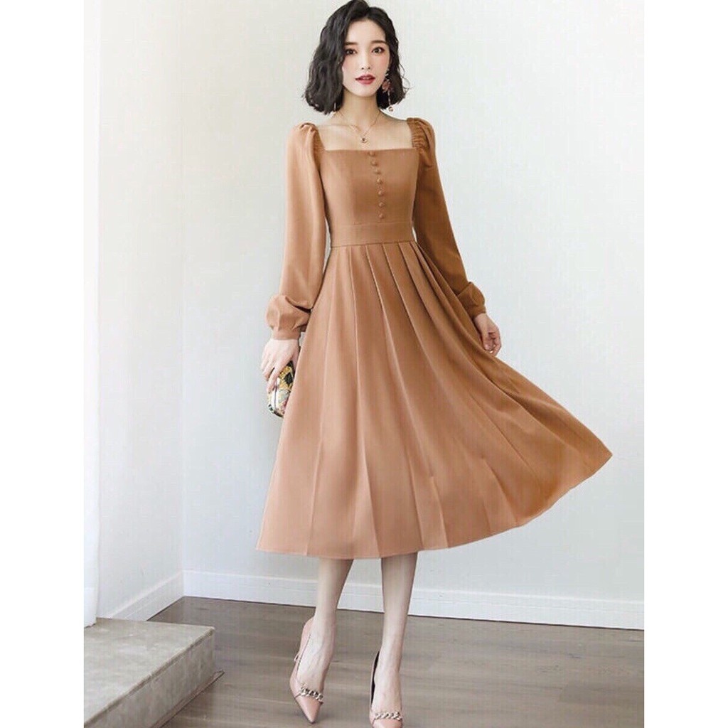 [ẢNH THẬT CUỐI] DM484 - Đầm Maxi Cổ Vuông Phối Nút Bọc Nhiều Màu | BigBuy360 - bigbuy360.vn