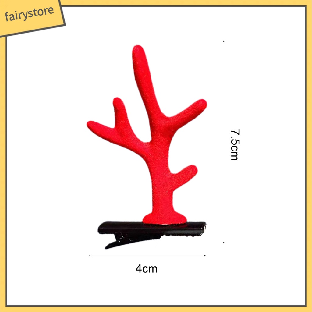 1 Cặp Kẹp Tóc Hình Sừng Hươu Bằng Thép Không Gỉ Dễ Thương