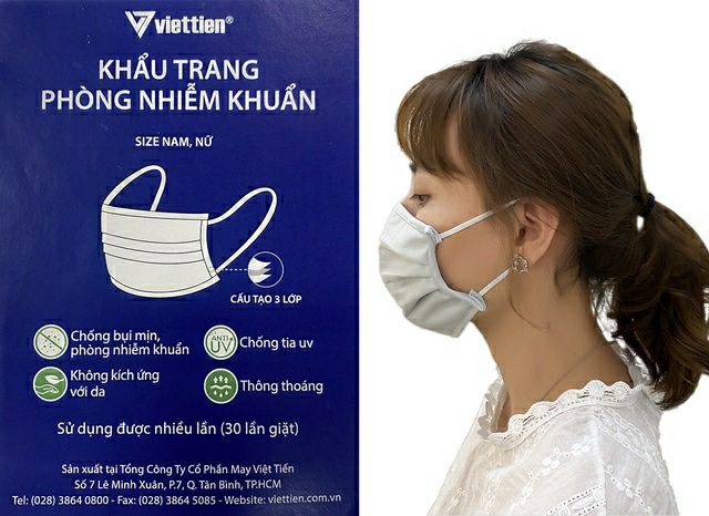 [Mã NOWSHIPVUI2 giảm 25k đơn 50k] Khẩu trang vải phòng nhiễm khuẩn Việt Tiến gói 3 cái (giao màu ngẫu nhiên) | BigBuy360 - bigbuy360.vn