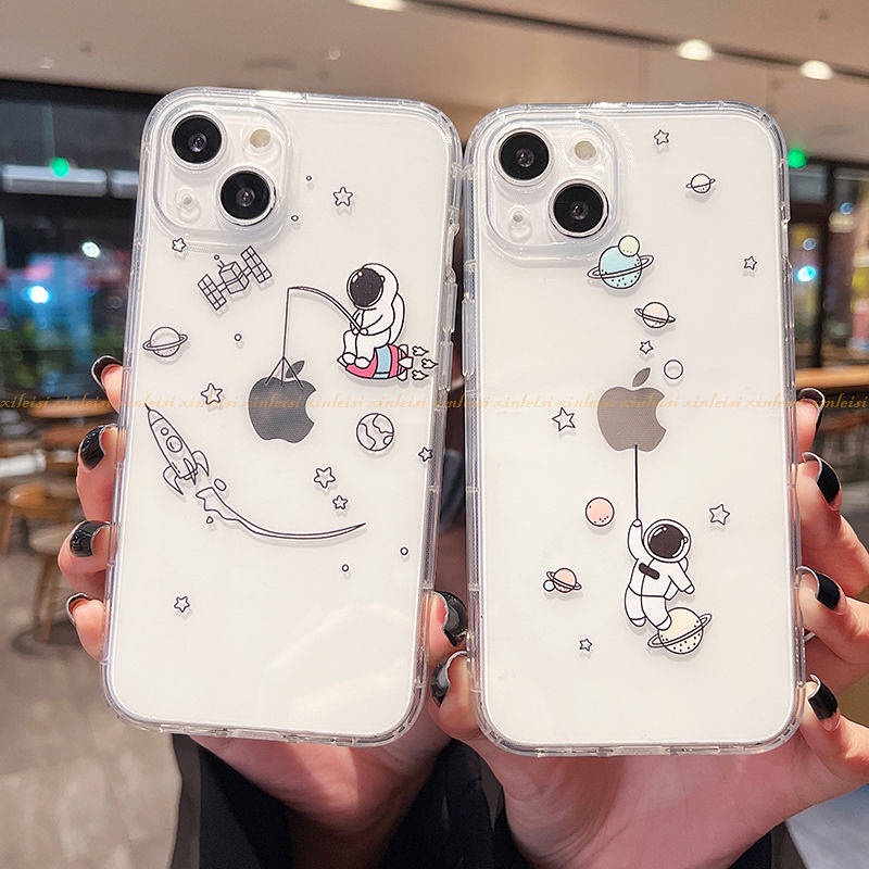 Ốp điện thoại mềm trong suốt hình phi hành gia thích hợp cho Apple 13 Iphone 12 Pro Max 11 Xsmax 7-8se Ys7d