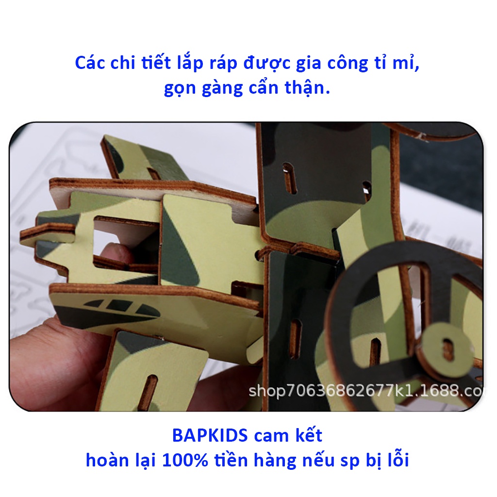 Đồ chơi lắp ráp mô hình 4 mẫu máy bay bằng gỗ, DIY lắp ghép cho bé phát triển trí tuệ