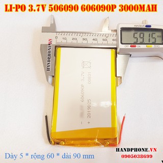 Pin Li-Po 3.7V 506090 606090P 3000mAh (Li-Polyme)