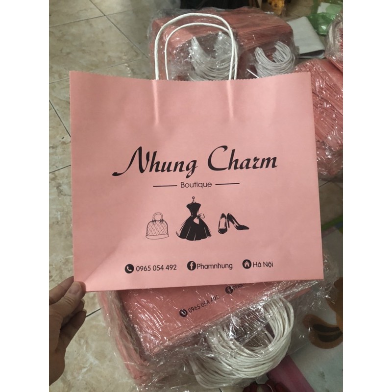 nhận in túi mọi vị trí của túi shop đều in dc nha. trên dàn máy in offset hàng đầu của việt nam