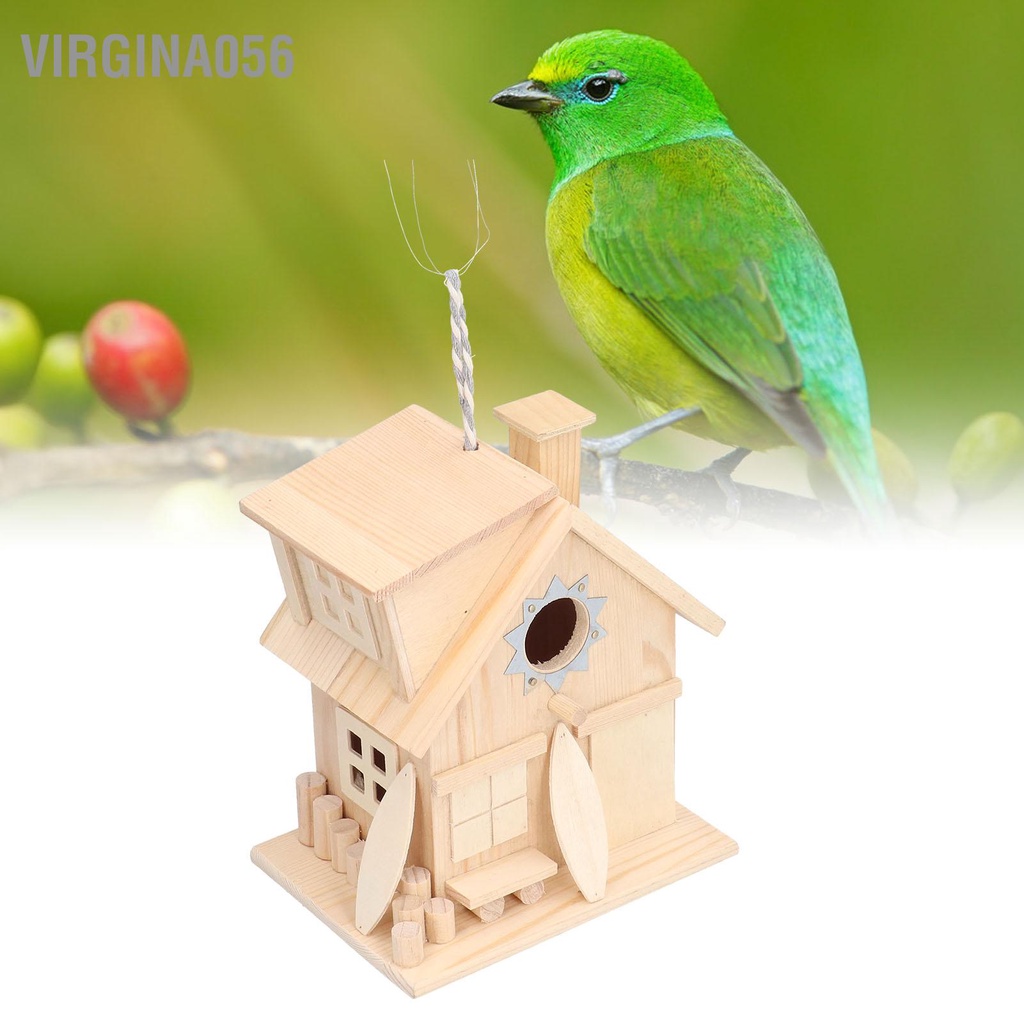 Virgina056 Nhà chim bằng gỗ ngoài trời Phong cách nông thôn Vườn treo trang trí Tổ yến cho én