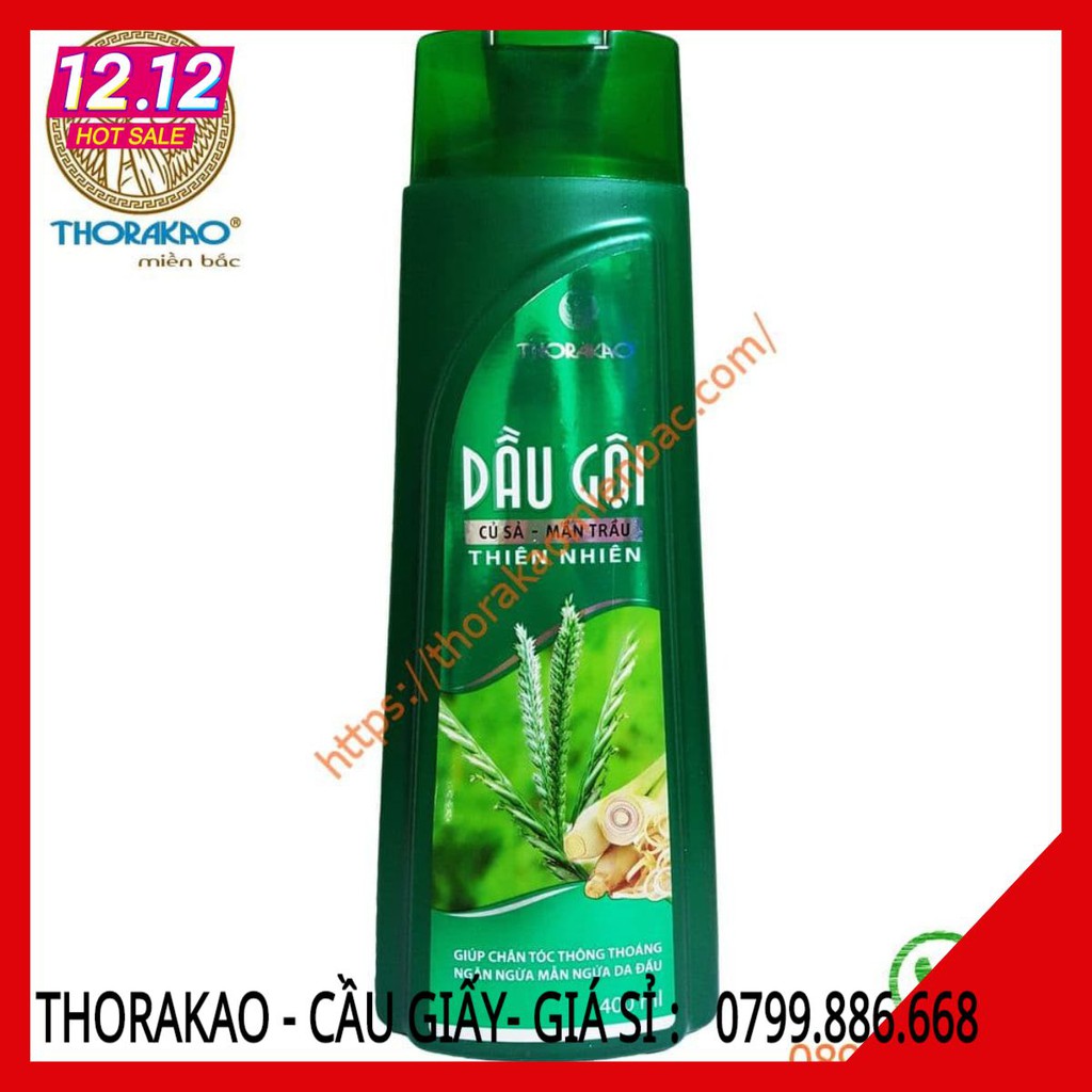 Dầu gội củ sả mần trầu ngăn rụng tóc Thorakao 400ml