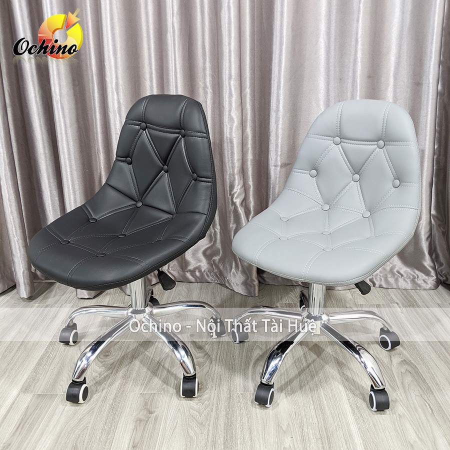 Ghế xoay VĂn Phòng Mẫu Cúc Bọc Da có Bánh xe và nâng lên hạ xuống từ 45-55cm ( hình thật shop chụp)