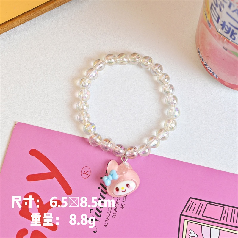Vòng Tay Dây Cao Su Mặt Hình Cún Melody Kuromi Cinnamon Hoạt Hình Nhật Bản Đáng Yêu