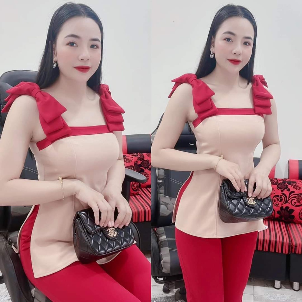 SET ĐỒ BỘ THUN CÁT HÀN DÀI HAI DÂY MẶC TẾT DÀNH CHO NỮ - CHTK1