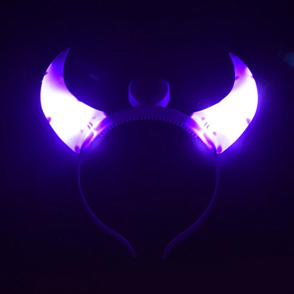 Cài tóc có đèn LED hình sừng quỷ hóa trang lễ halloween