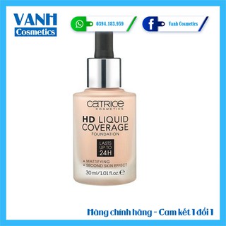 Kem nền CATRICE HD LIQUID COVERAGE FOUNDATION đủ tone - Vanh Cosmetics