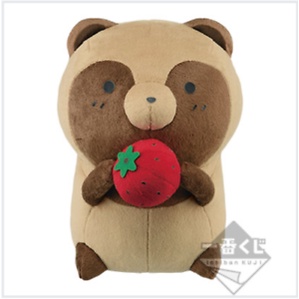 [BANDAI] Gấu bông cáo chồn Tanuki and Kitsune Kuji Lots of Fruits Prize B Tanuki Raccoon Plush limited chính hãng