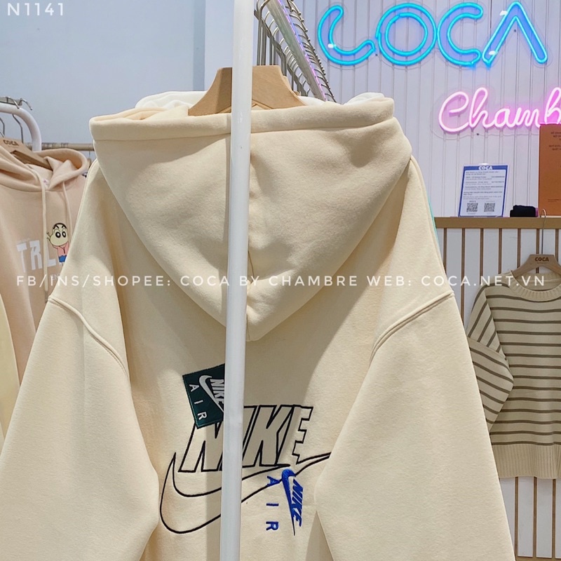 [N1141]🧡 Áo HOODIE nỉ bông dày mũ rộng thêu AIR form rộng (Có sẵn/ảnh thật) | BigBuy360 - bigbuy360.vn