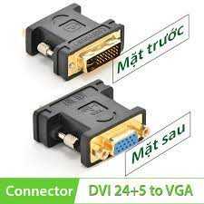 ĐẦU CHUYỂN DVI-I (24+5) SANG VGA , Đầu chuyển đổi DVI To VGA Mạ Vàng - Tự động nhận đúng độ phân giải của màn hình